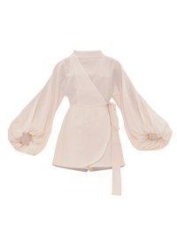 Baso double-breasted Playsuit in linen - Limestone