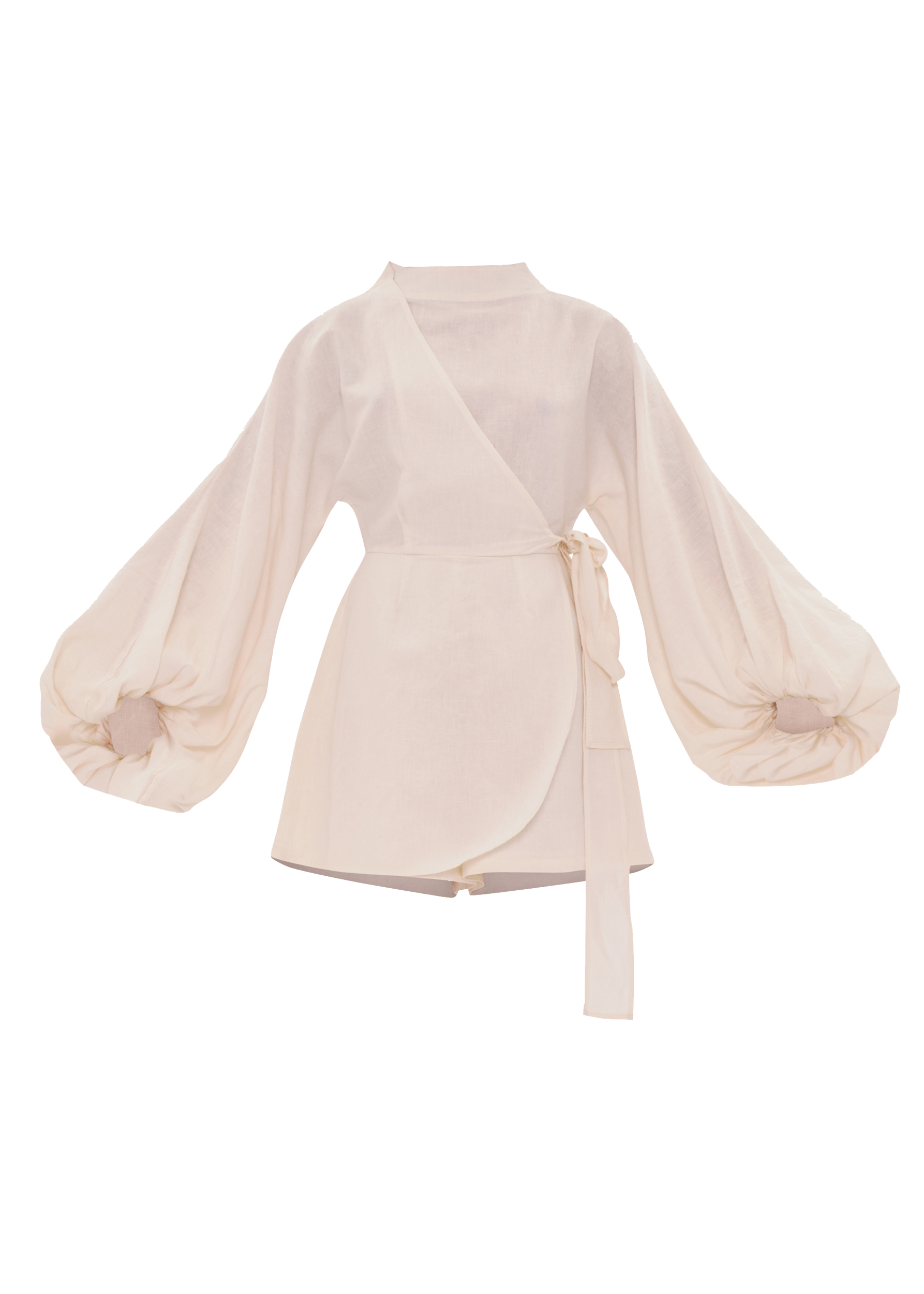 Baso double-breasted Playsuit in linen - Limestone