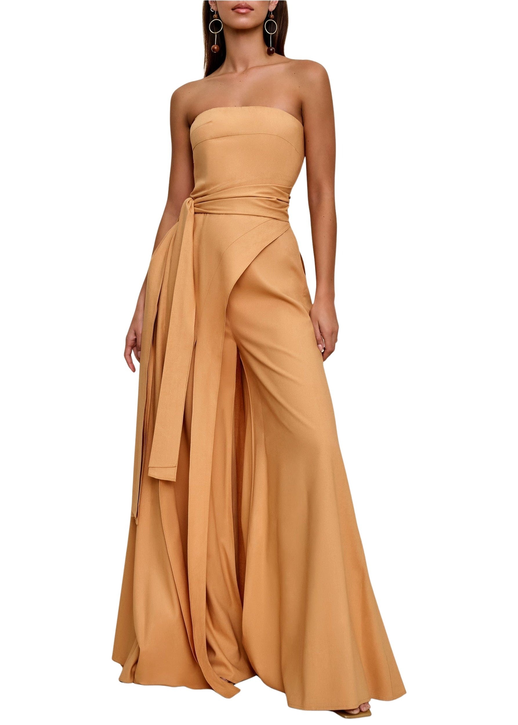 Fora asymmetric tunic in linen blend - Mustard