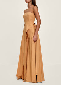 Fora asymmetric tunic in linen blend - Mustard