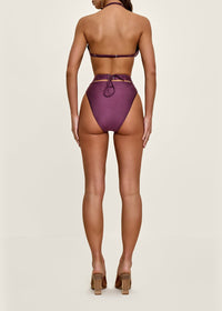 Gadu Satin Balconnet Bikini Top - Eggplant