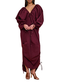Meta maxi dress with ruching - Plum