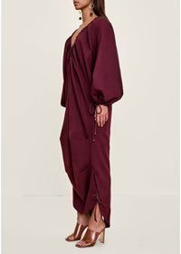 Meta maxi dress with ruching - Plum
