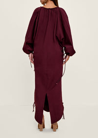 Meta maxi dress with ruching - Plum