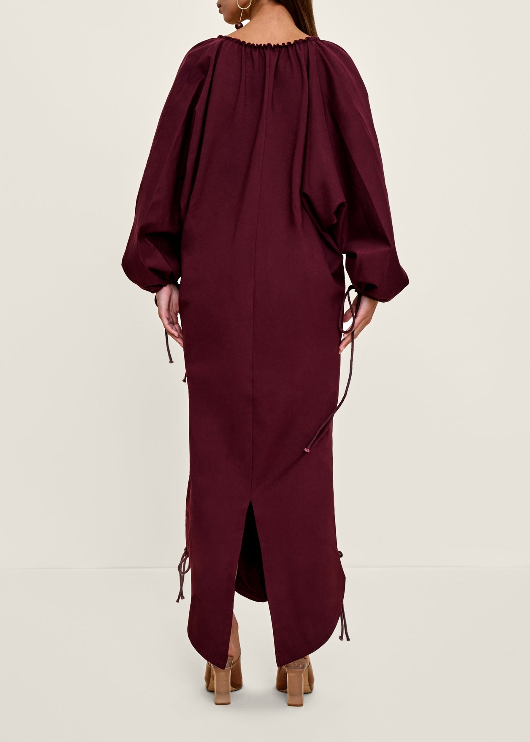 Meta maxi dress with ruching - Plum