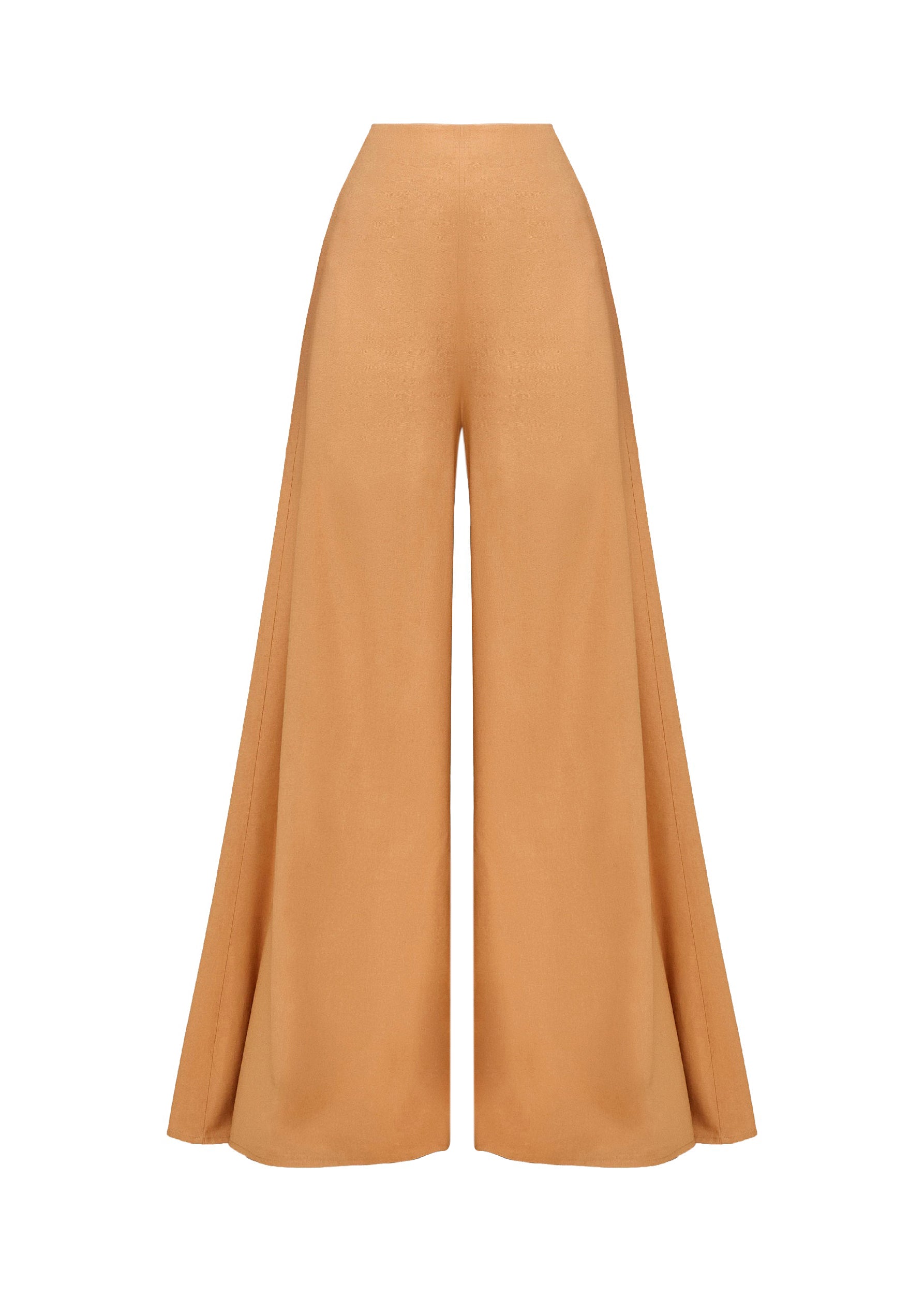 Nata flared trousers in linen blend - Mustard