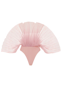 Sombra sculptural draped bodysuit - Powder Pink