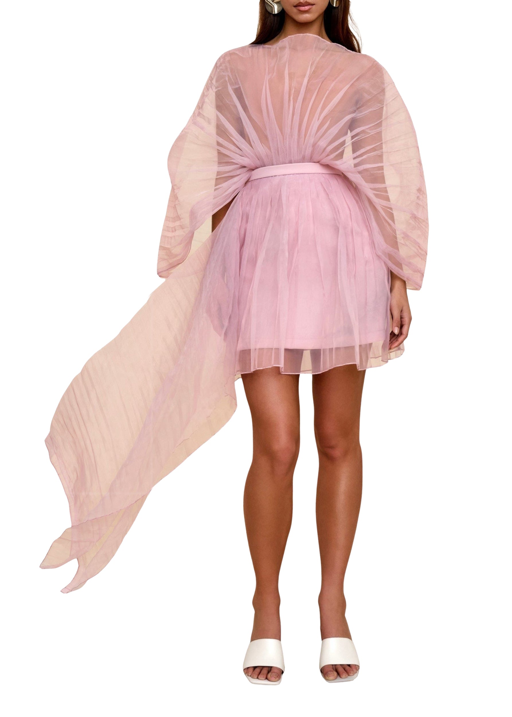 Jupe asymétrique Ime plissée - Powder Pink