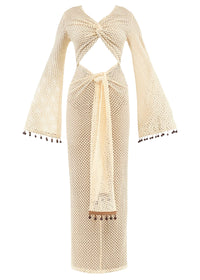 Teri openwork maxi dress with cut-outs - Cream