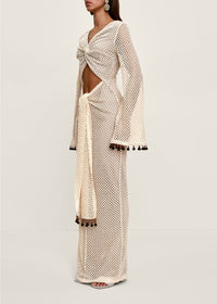 Teri openwork maxi dress with cut-outs - Cream