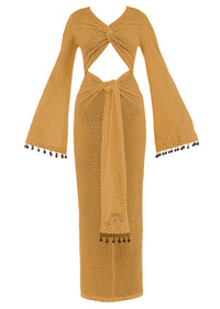 Teri openwork maxi dress with cut-outs - Mustard