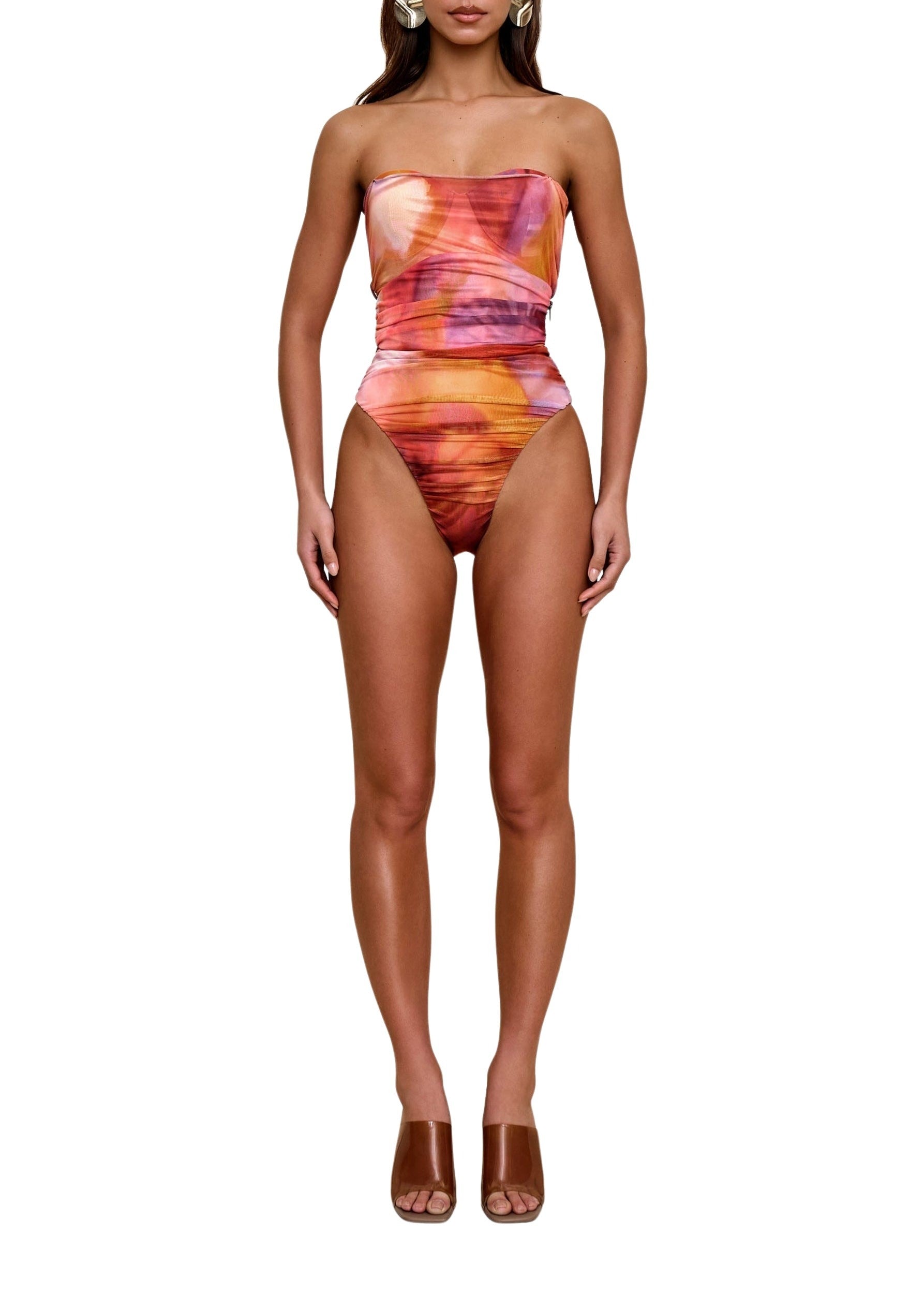 Tied Tika one-piece swimming costume - Dandi Print