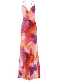 Tiro satin halter maxi dress - Dandi Print