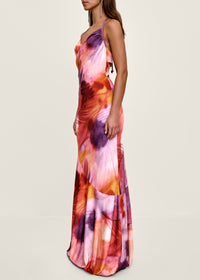 Tiro satin halter maxi dress - Dandi Print