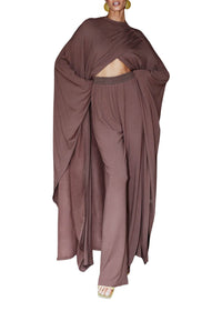 Ovu fluid maxi cape - Coffee