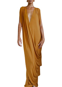 Adi draped caftan dress - Camel