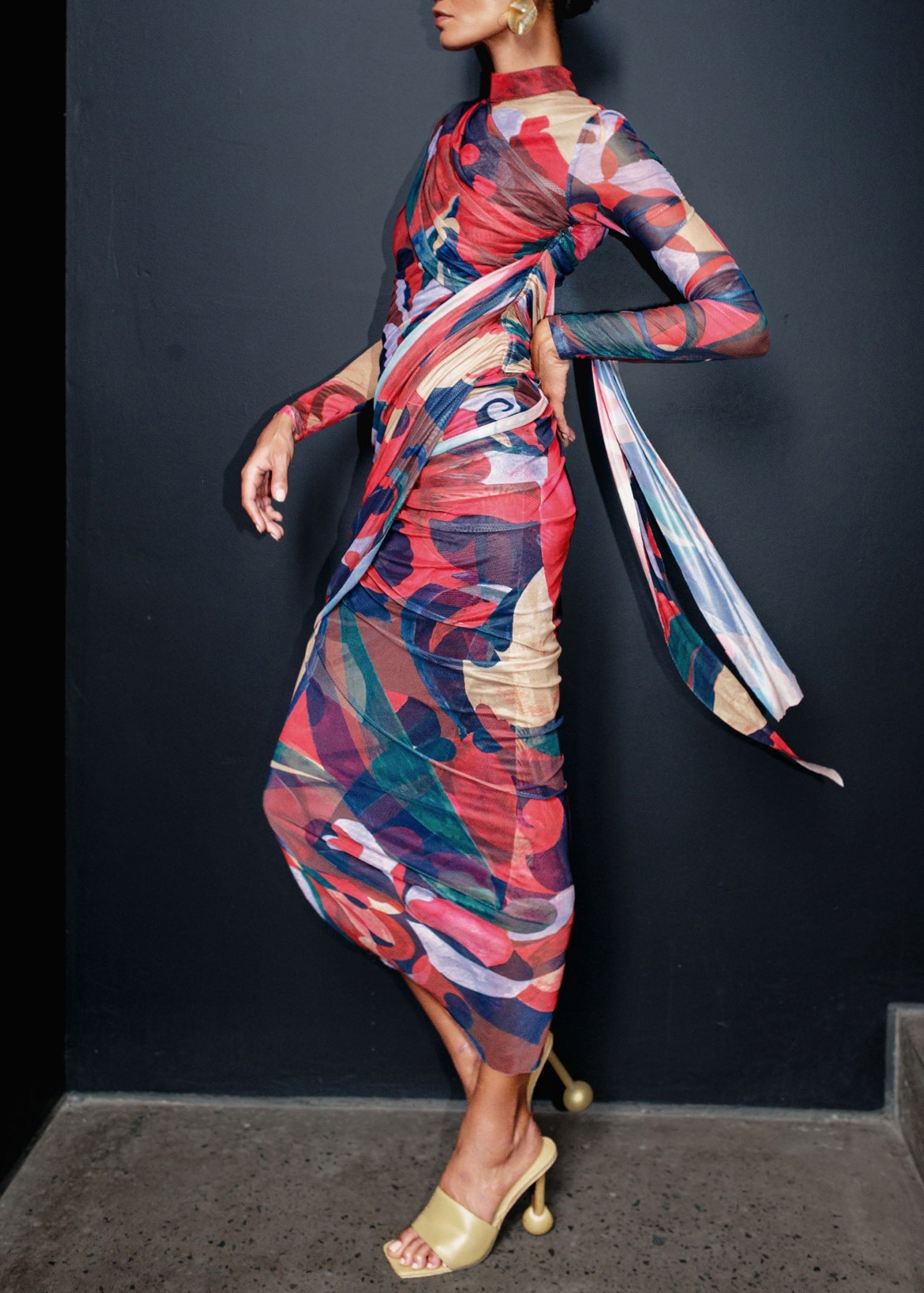 Kala draped and printed maxi dress - Print