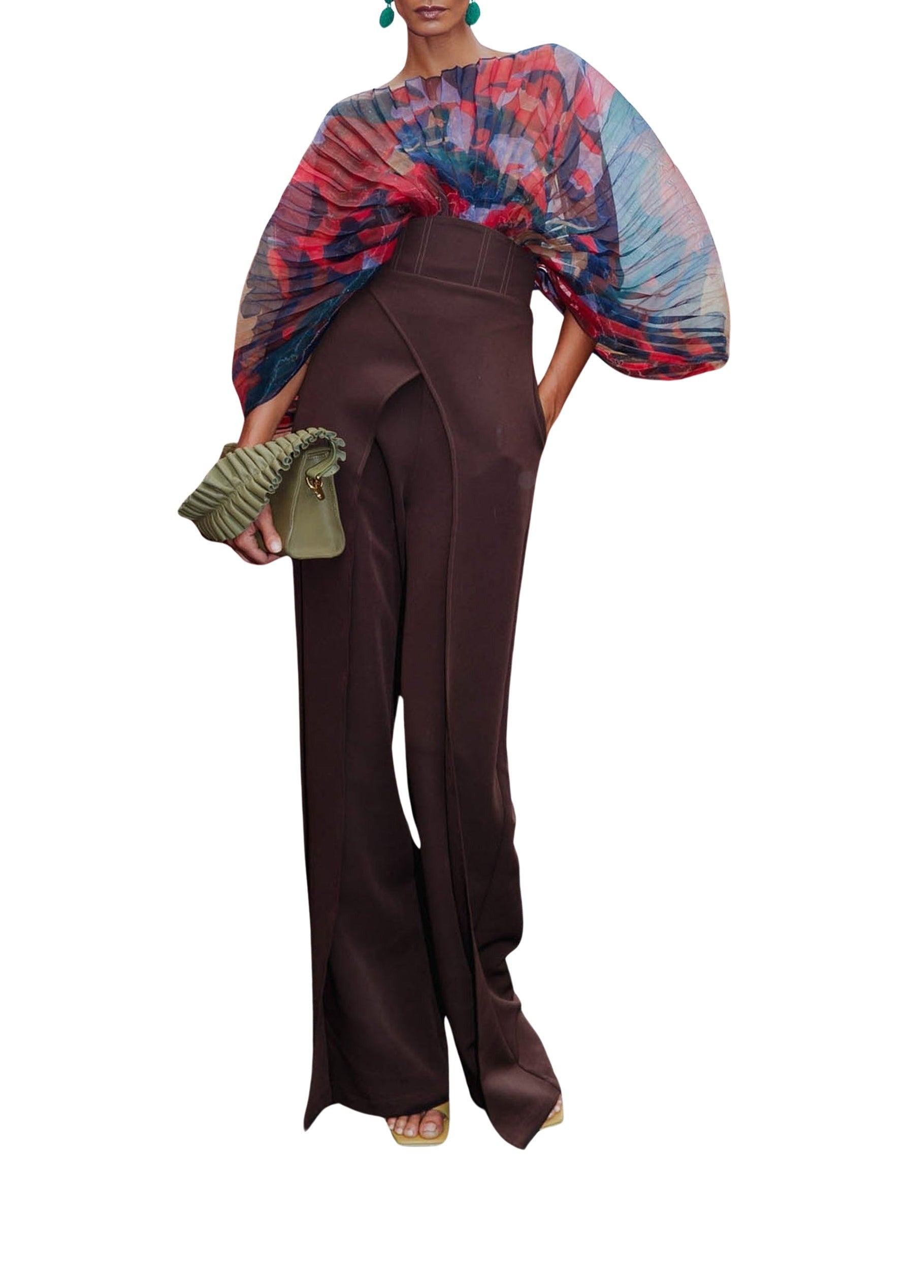 Sombra sculptural draped bodysuit - Print