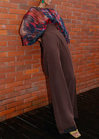 Vira double-breasted trousers with corset waist - Coffee