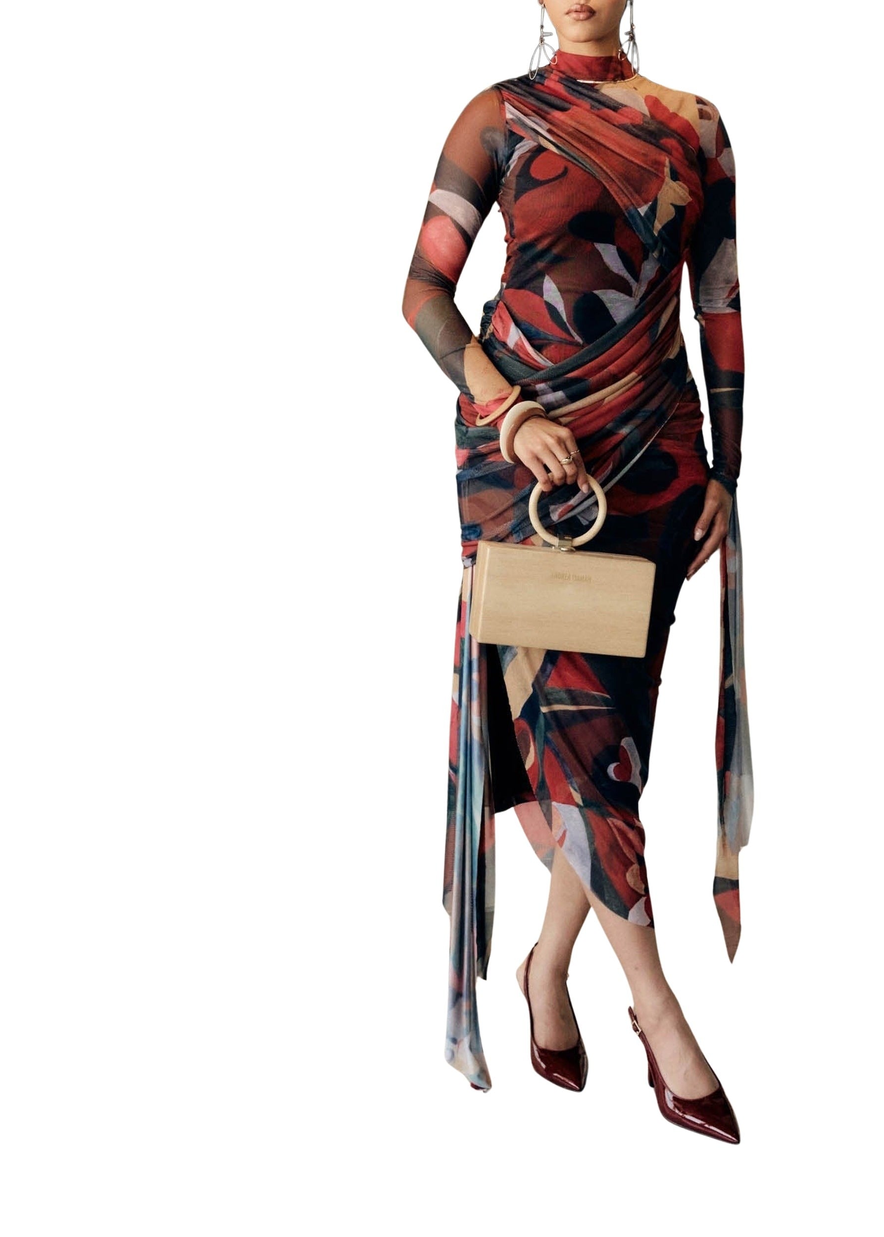 Kala draped and printed maxi dress - Print