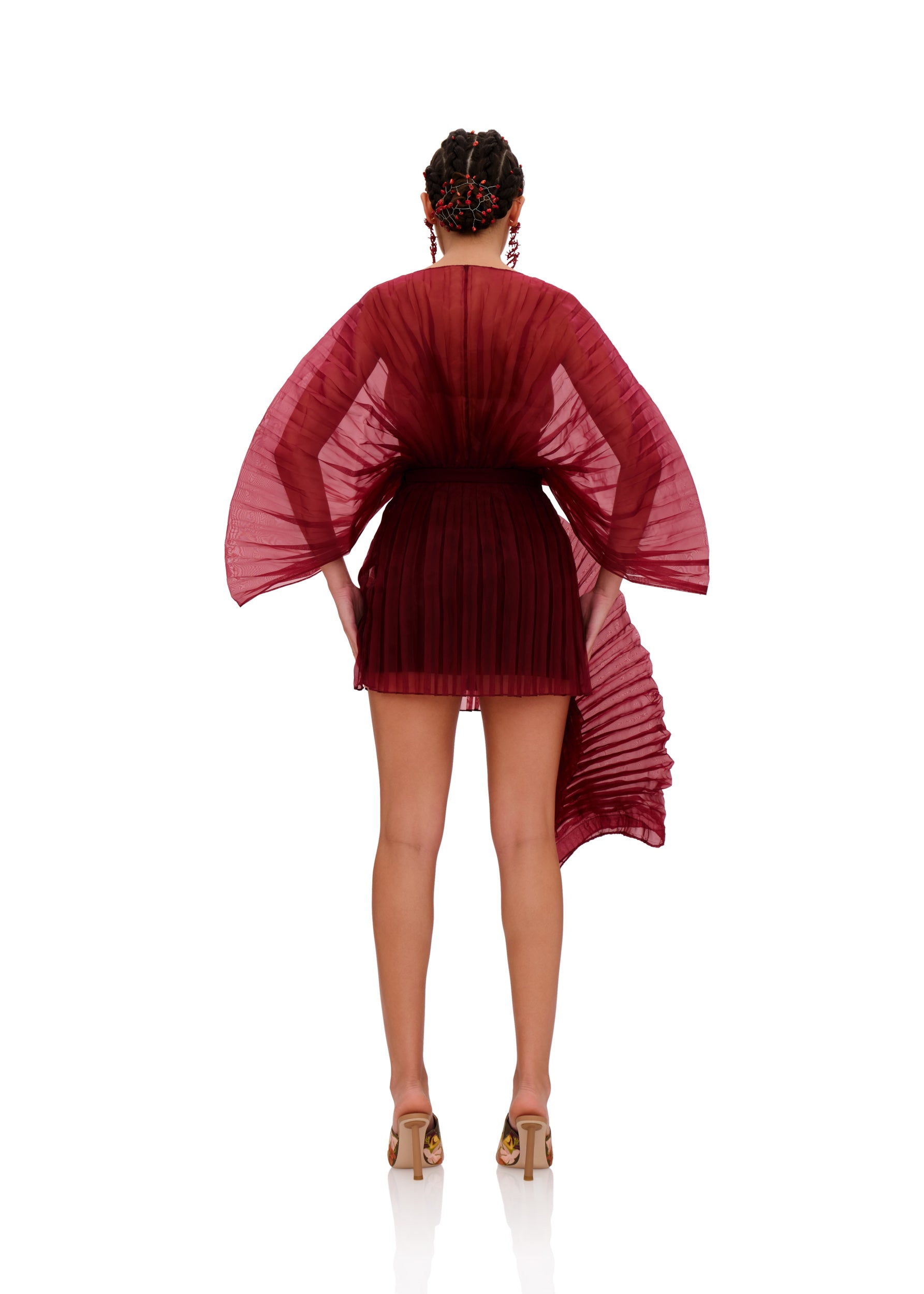 Sombra sculptural draped bodysuit - Wine