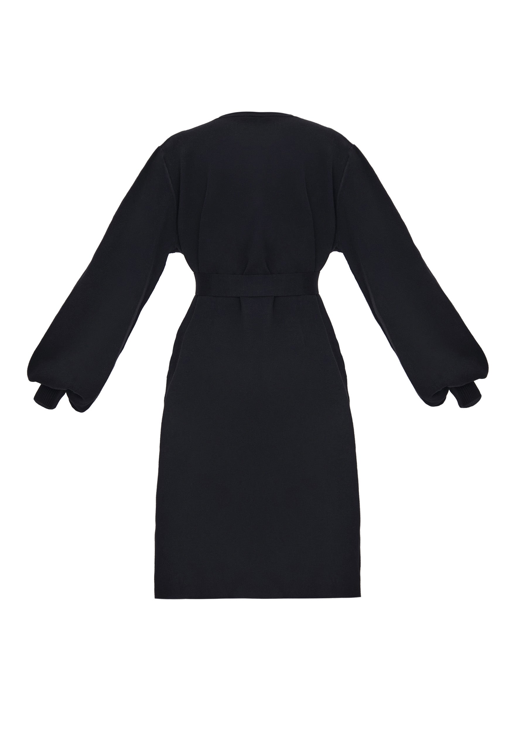 Ona Belted Knitted Cardigan - Onyx