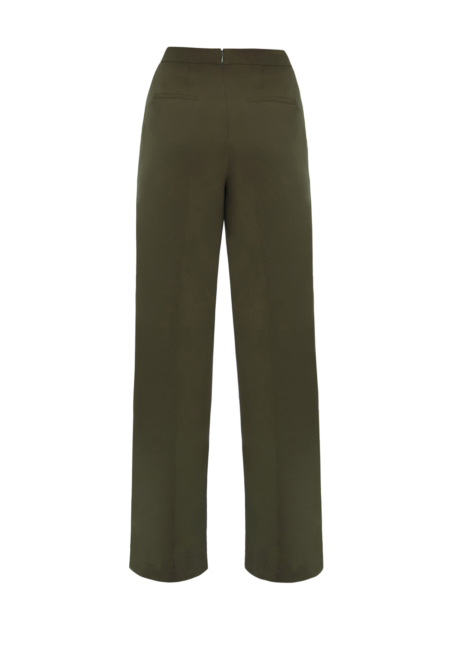 Uta straight-leg trousers with darts - Olive