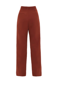 Uta straight-leg trousers with darts - Pumpkin