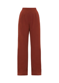 Uta straight-leg trousers with darts - Pumpkin