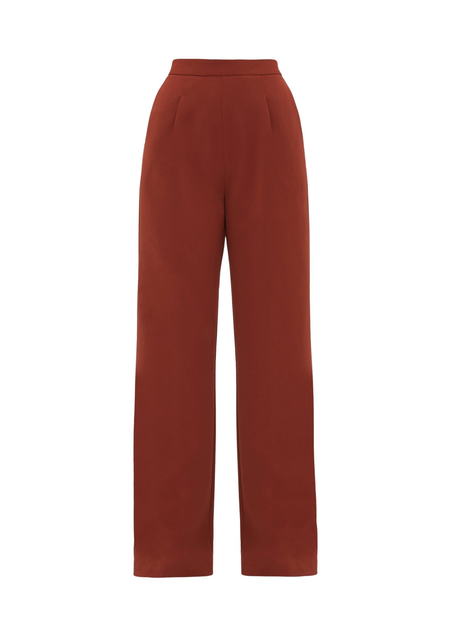 Uta straight-leg trousers with darts - Pumpkin