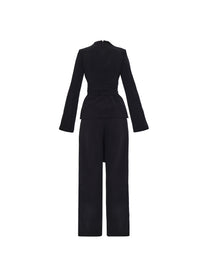 Uta straight-leg trousers with darts - Onyx