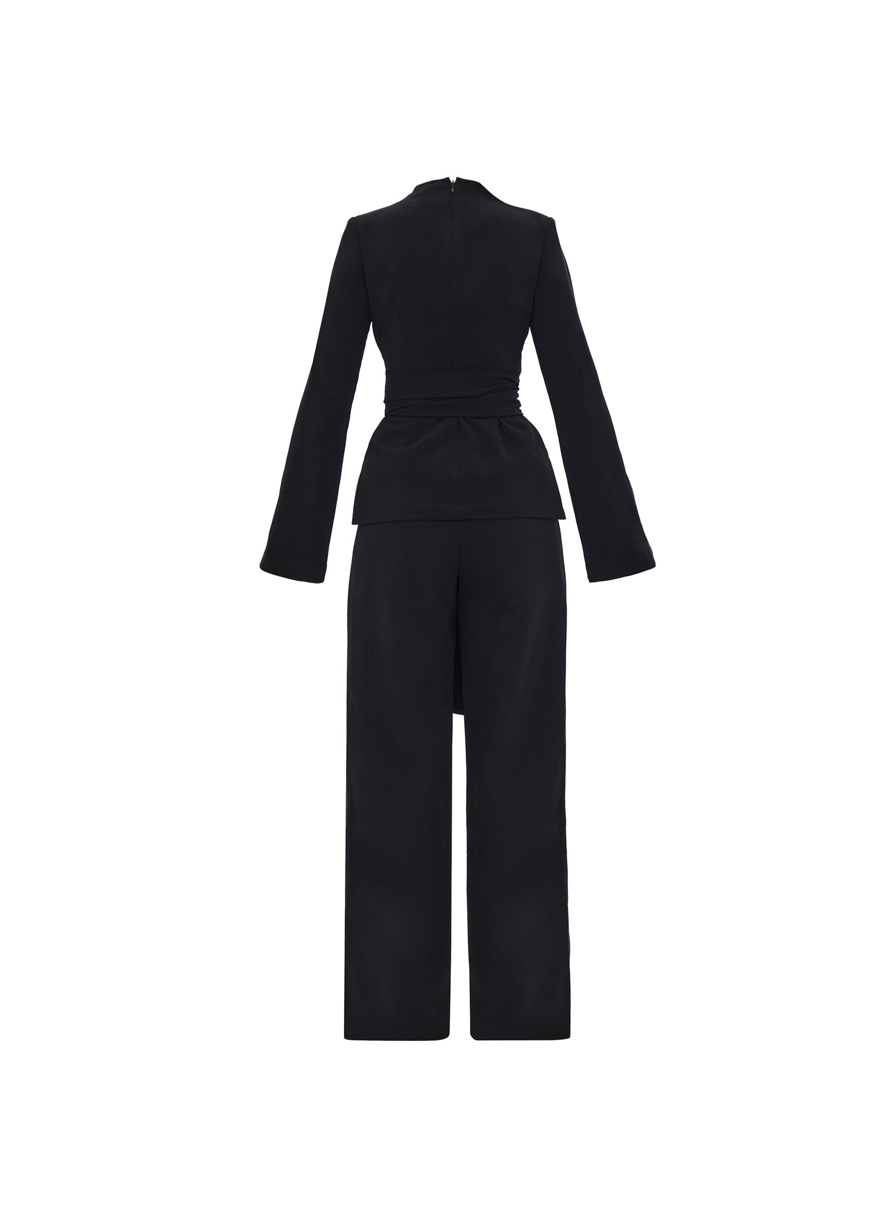 Uta straight-leg trousers with darts - Onyx