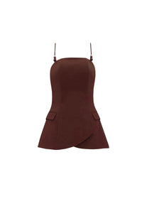 Varu tank top with thin straps - Cinnamon