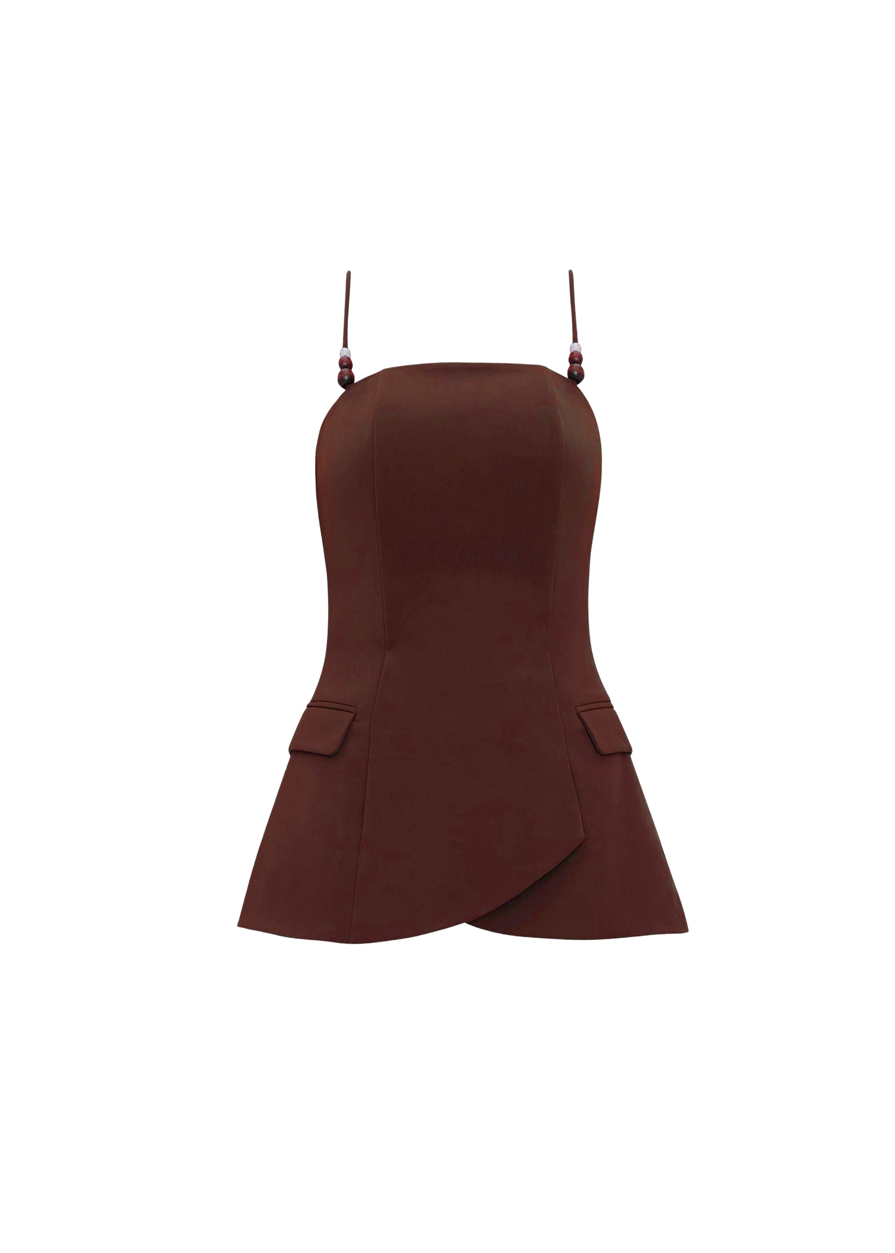 Varu tank top with thin straps - Cinnamon