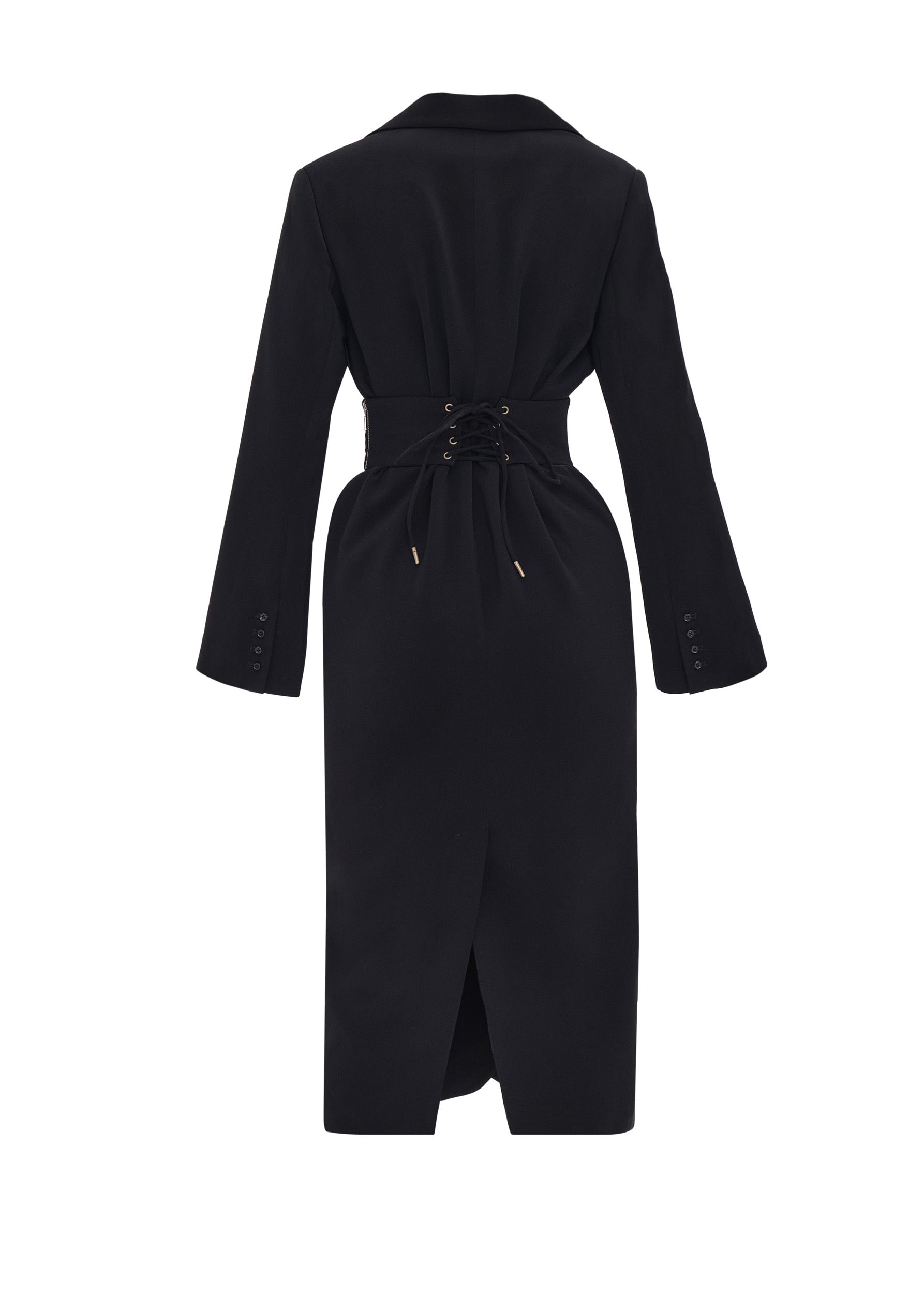 Zia dress with corseted waist - Onyx