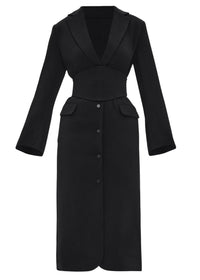 Zia dress with corseted waist - Onyx