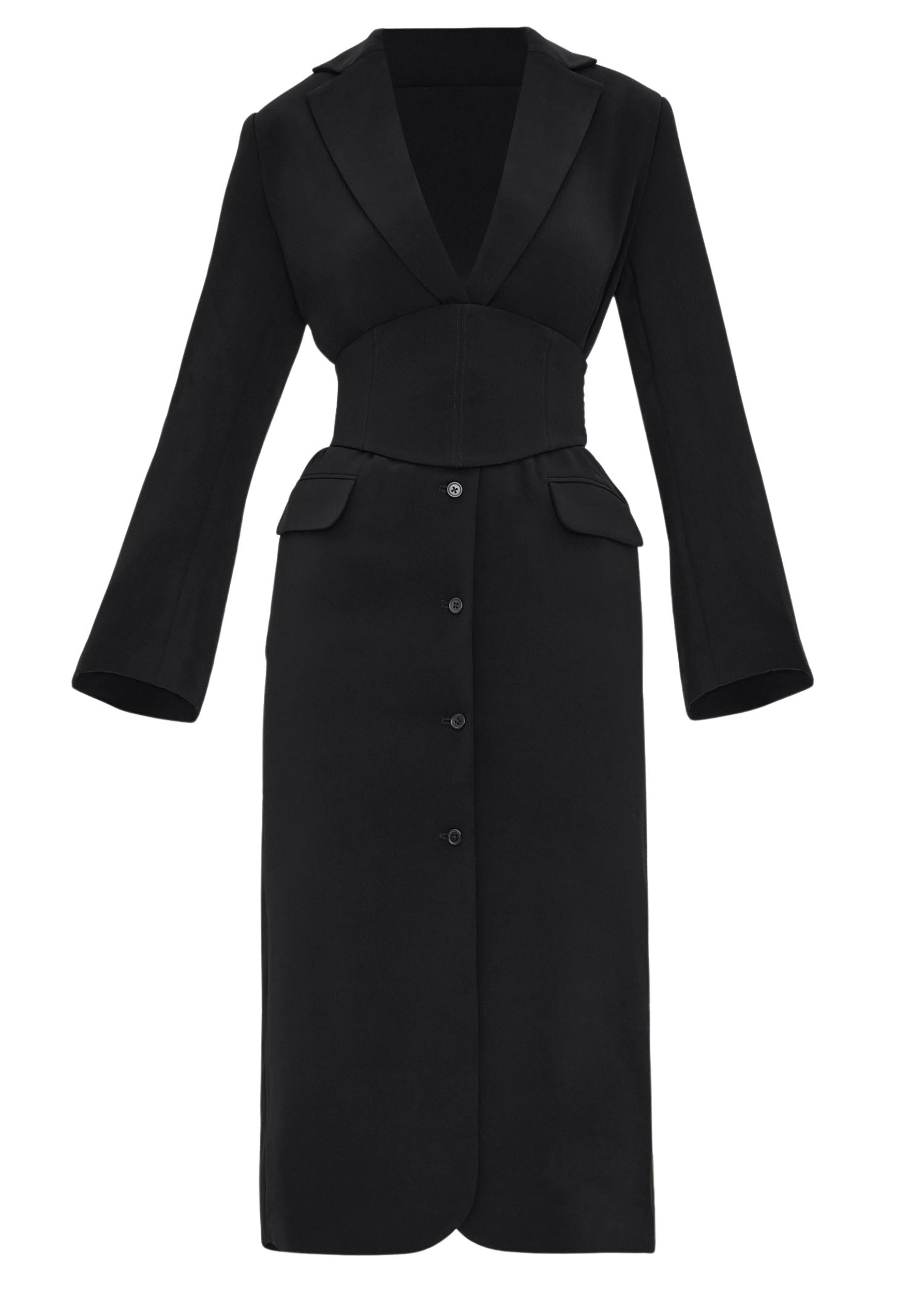 Zia dress with corseted waist - Onyx