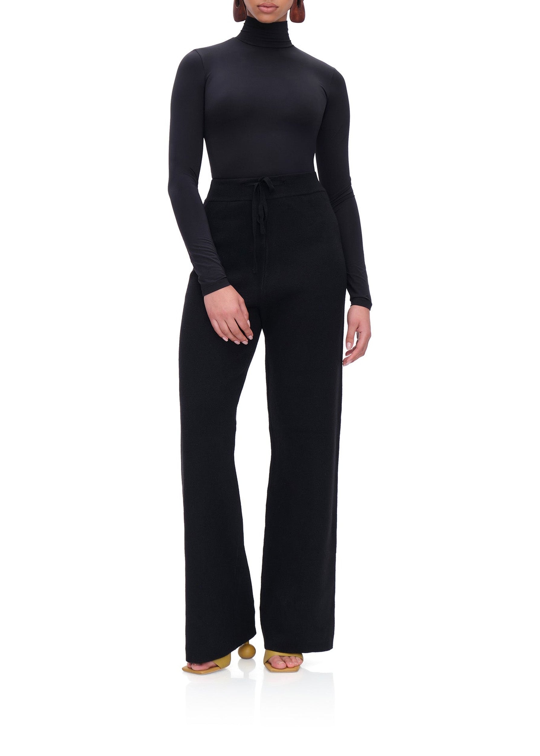 Ally straight leg knitted trousers - Onyx