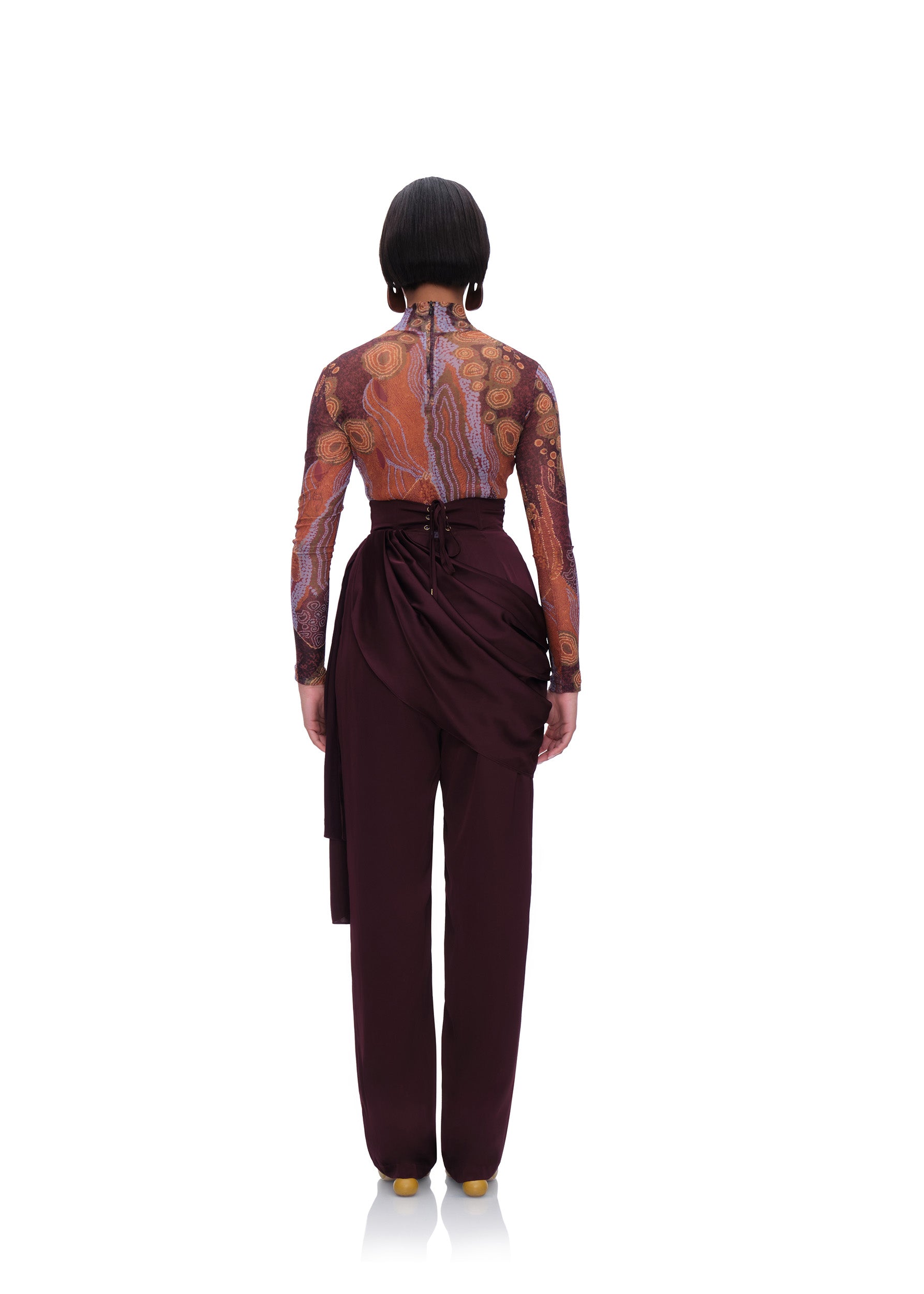 Collo turtleneck bodysuit - Kava Print