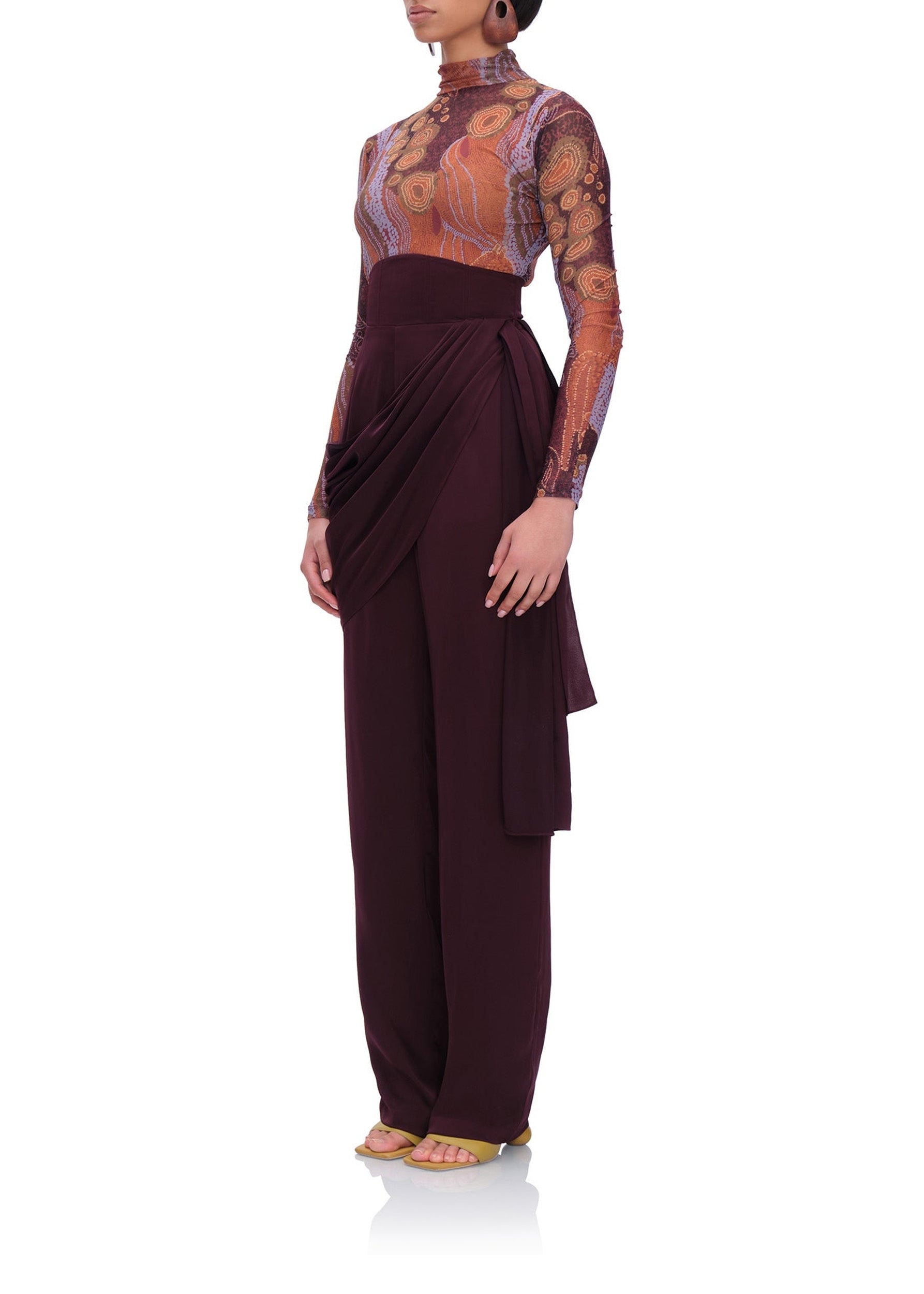 Collo turtleneck bodysuit - Kava Print