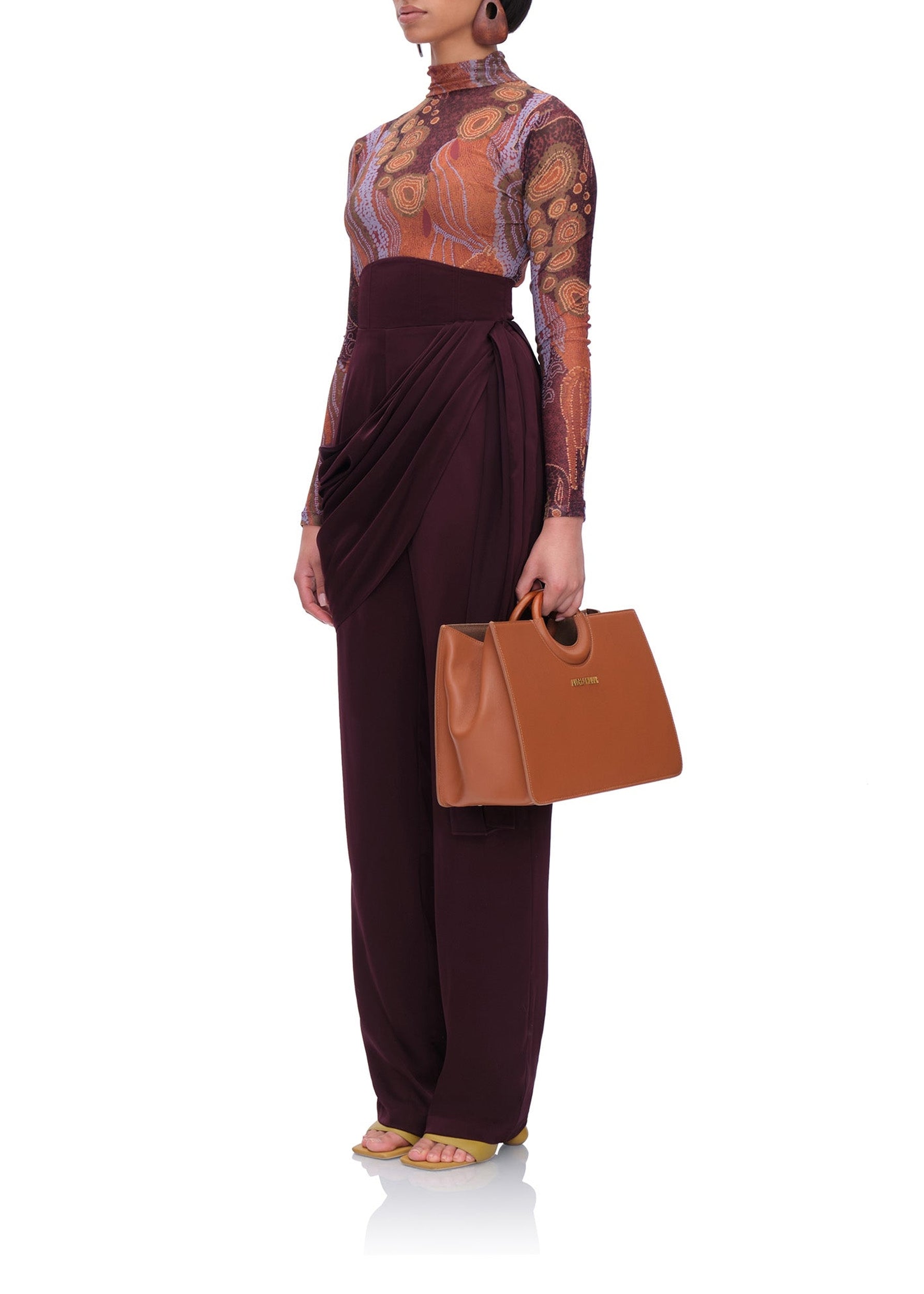 Collo turtleneck bodysuit - Kava Print