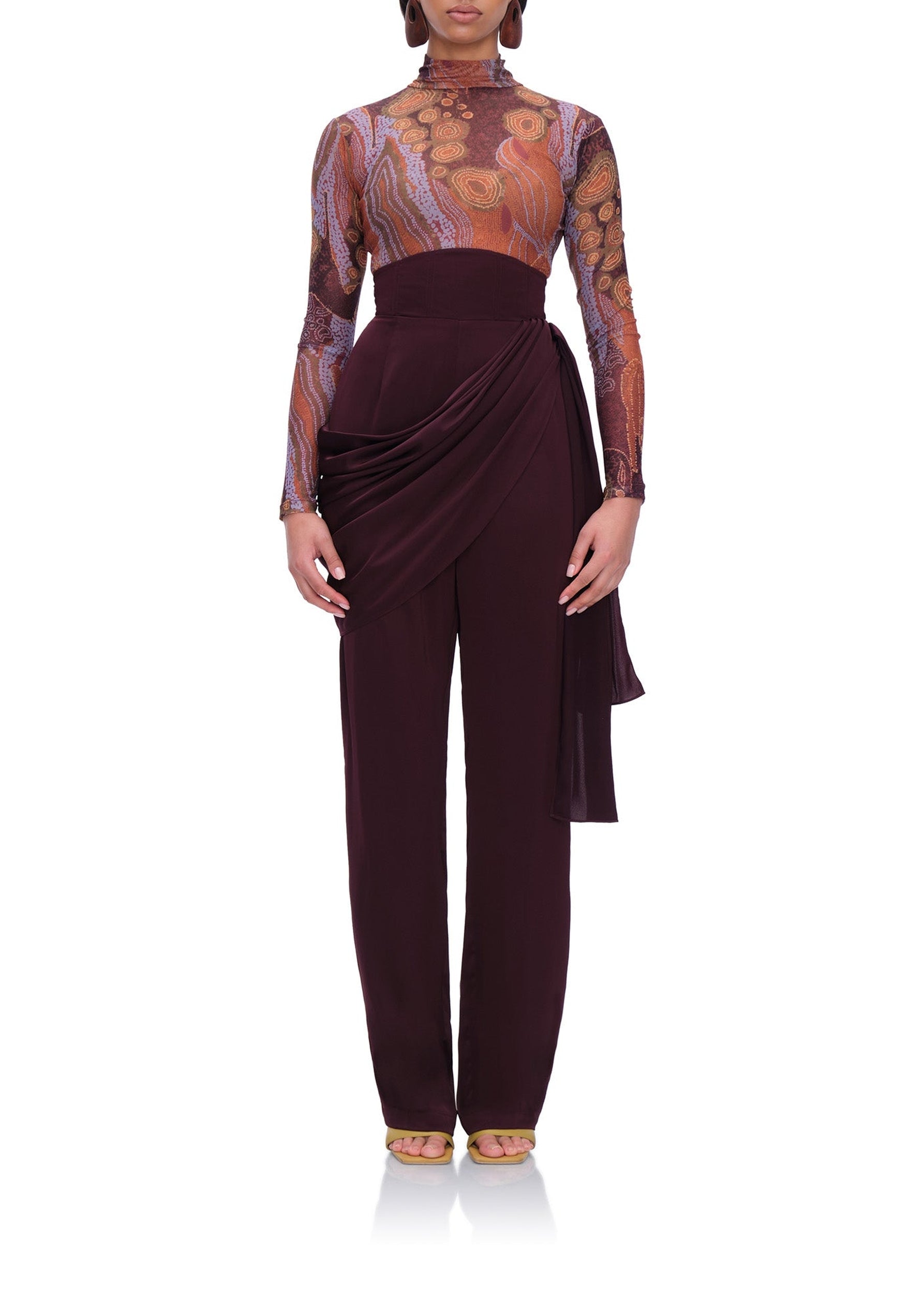 Collo turtleneck bodysuit - Kava Print