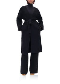 Ona Belted Knitted Cardigan - Onyx