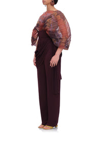 Loti satin corset-waist trousers - Berry