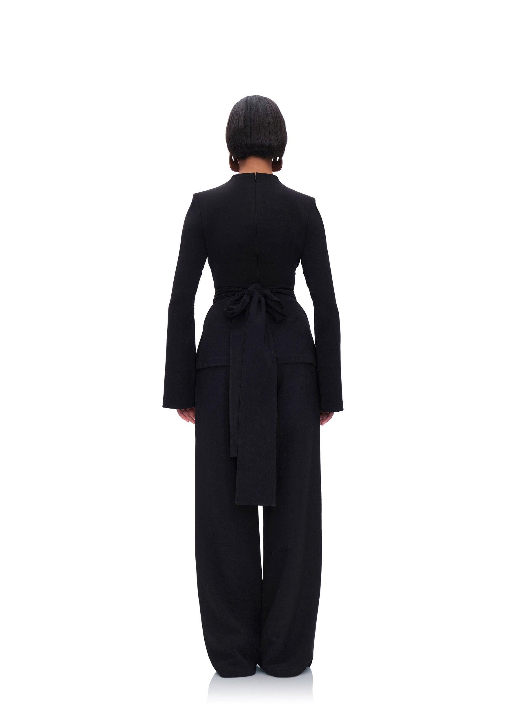 Uta straight-leg trousers with darts - Onyx