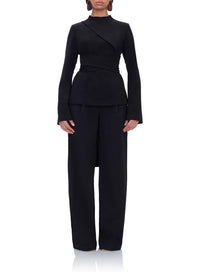 Uta straight-leg trousers with darts - Onyx
