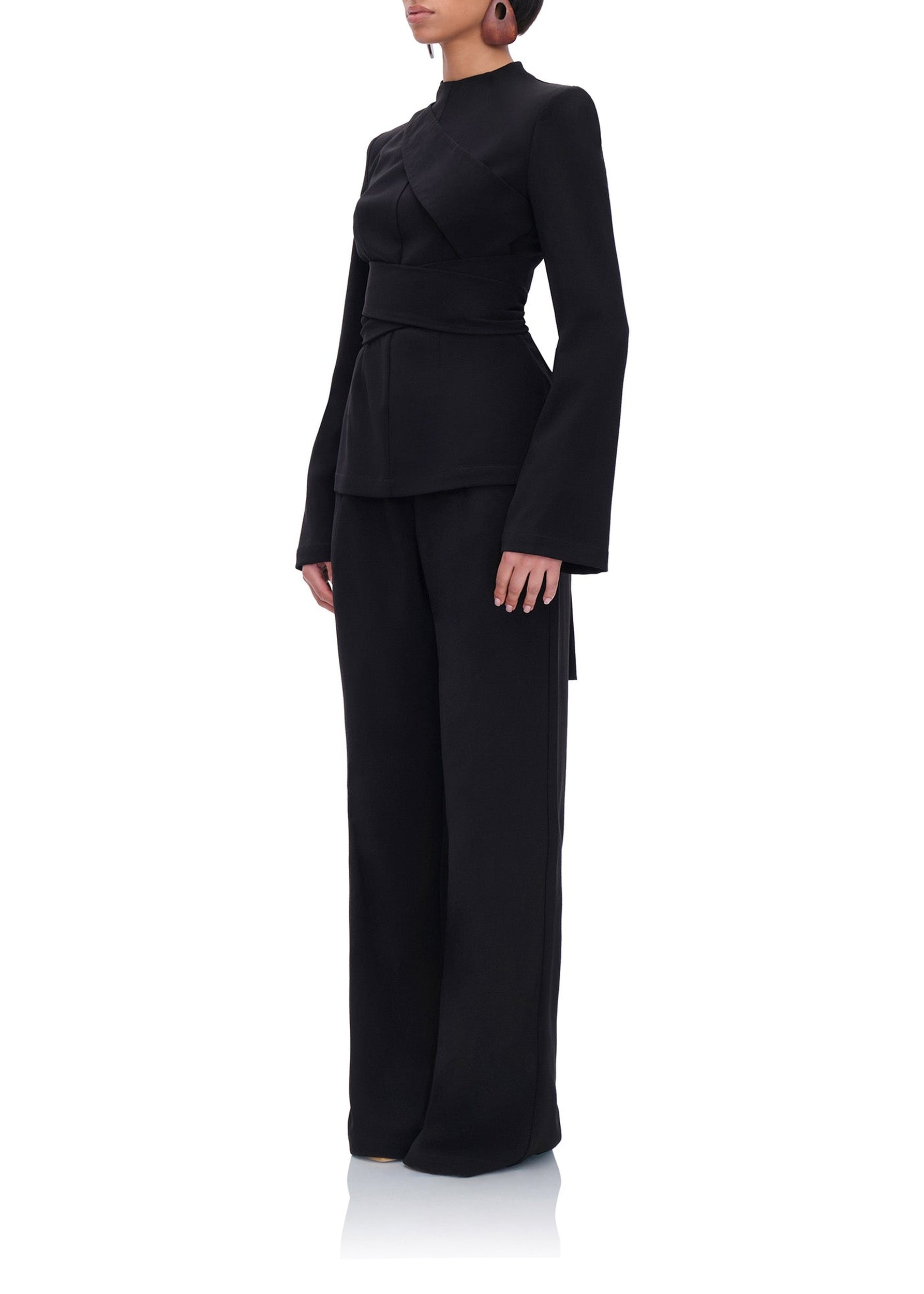 Uta straight-leg trousers with darts - Onyx