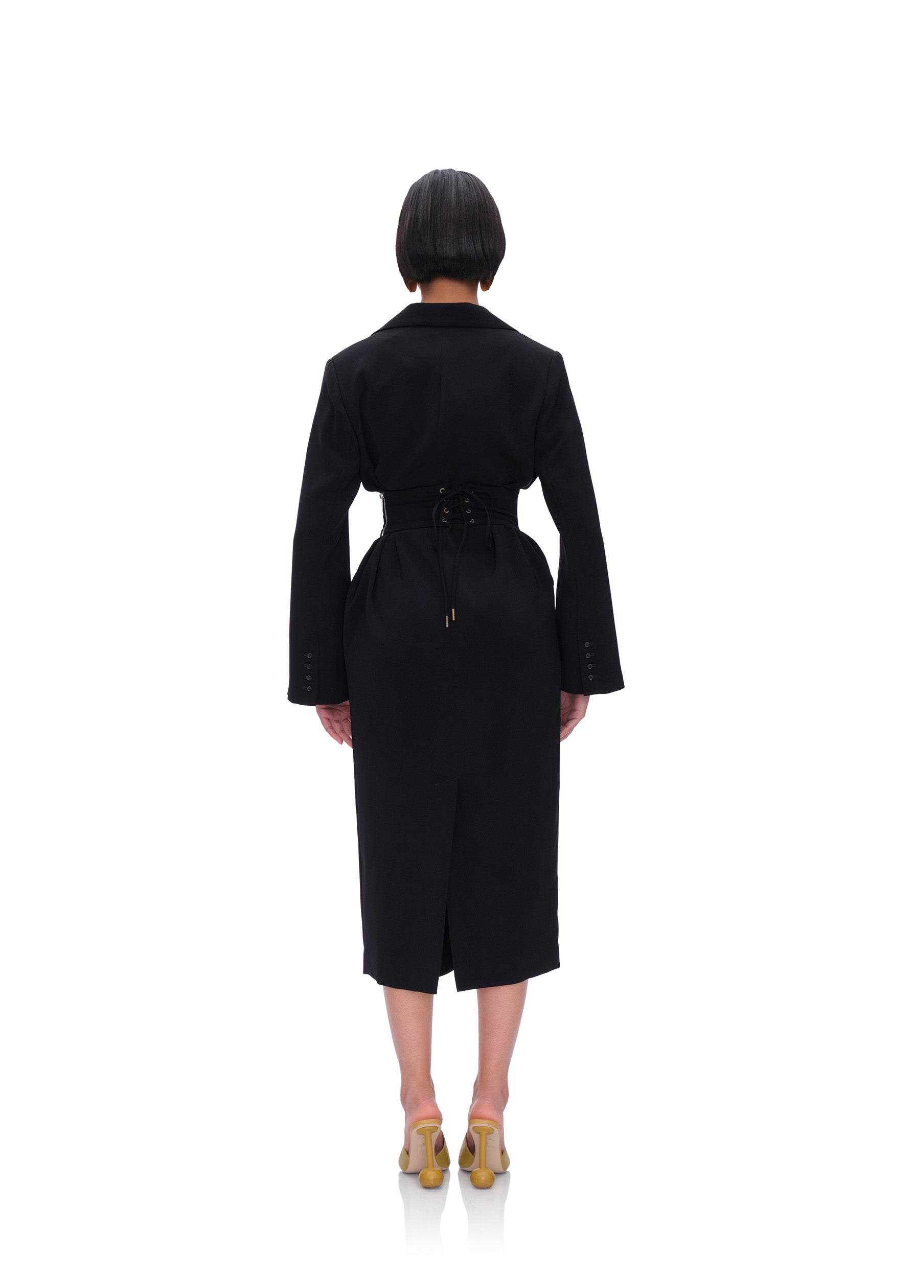 Zia dress with corseted waist - Onyx
