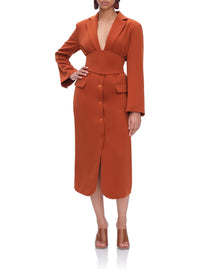 Zia corset-waist dress - Pumpkin