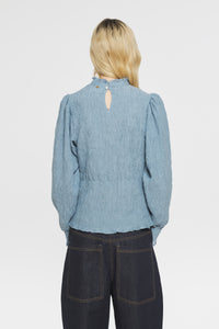 Blouse smockée Angelie - Blue